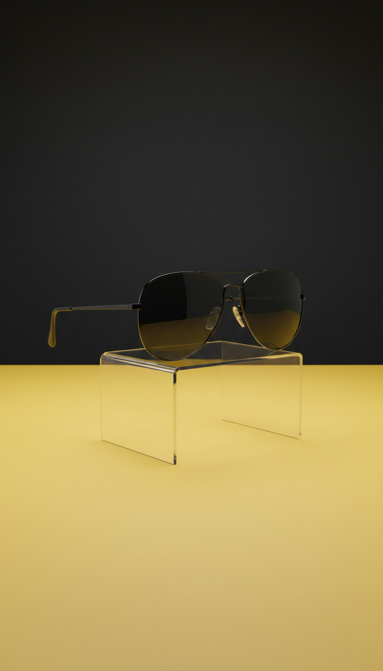 Black aviator with matte finish