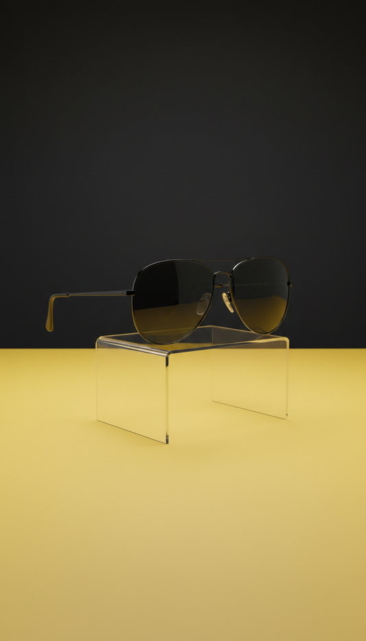 Black aviator with matte finish