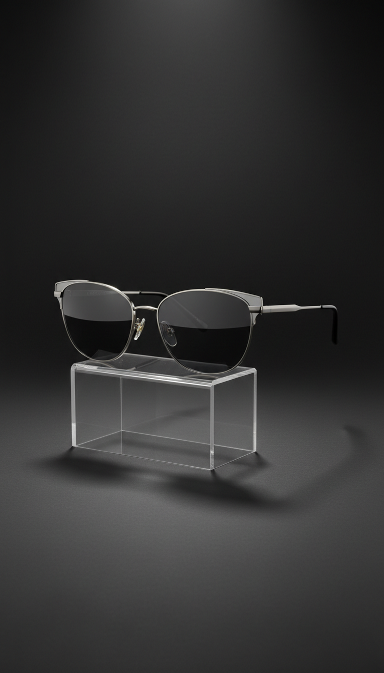 Steel grey metal cat-eye design