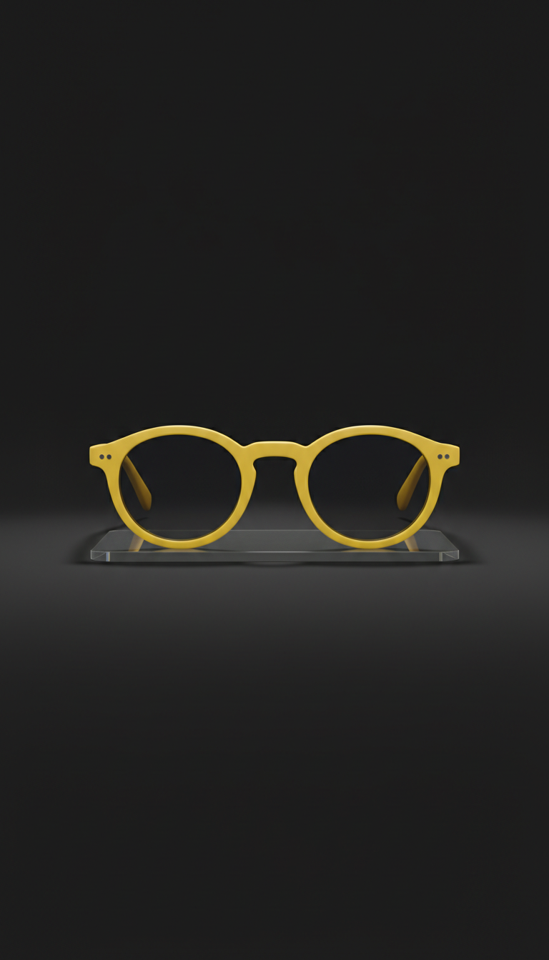 Yellow round frame with bold color
